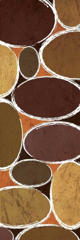 Warm Ovals II White Modern Wood Framed Art Print with Double Matting by Emery, Kristin
