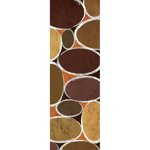 Warm Ovals II Black Modern Wood Framed Art Print with Double Matting by Emery, Kristin