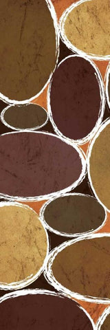 Warm Ovals I White Modern Wood Framed Art Print with Double Matting by Emery, Kristin