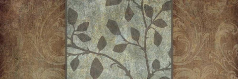 Rustic Leaves I Black Ornate Wood Framed Art Print with Double Matting by Emery, Kristin