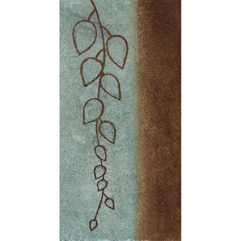 Blue and Brown Leaves II Black Modern Wood Framed Art Print by Emery, Kristin