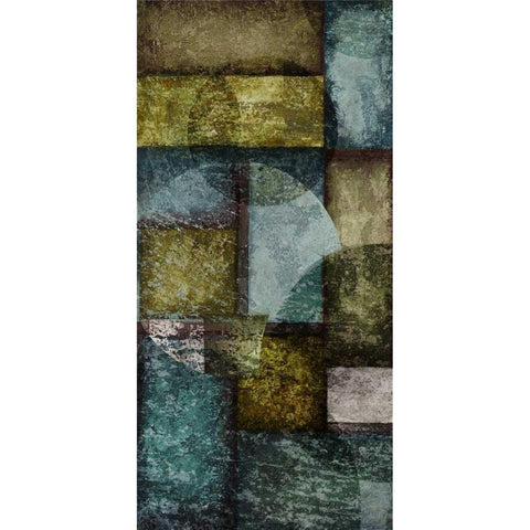 Rectangles with Circles I - Left Gold Ornate Wood Framed Art Print with Double Matting by Emery, Kristin