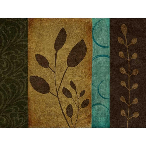 Pressed Leaves I Black Modern Wood Framed Art Print with Double Matting by Emery, Kristin