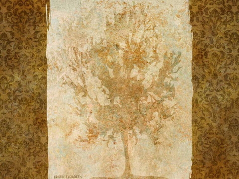 Tree II Black Ornate Wood Framed Art Print with Double Matting by Emery, Kristin