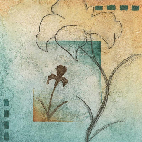 Flower Abstract II Black Modern Wood Framed Art Print by Emery, Kristin