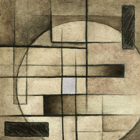 Brown Circle Box II White Modern Wood Framed Art Print by Emery, Kristin