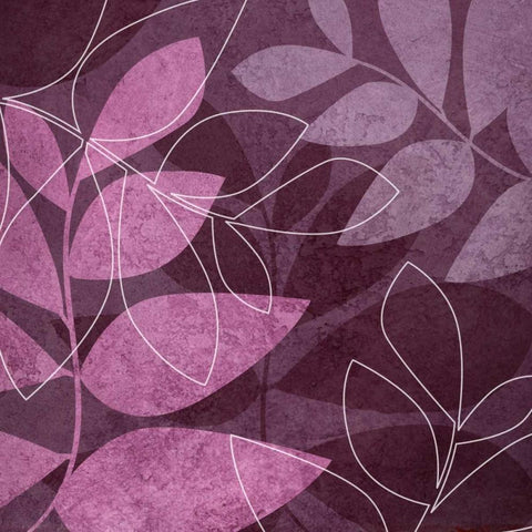 Purple Leaves I Black Modern Wood Framed Art Print by Emery, Kristin