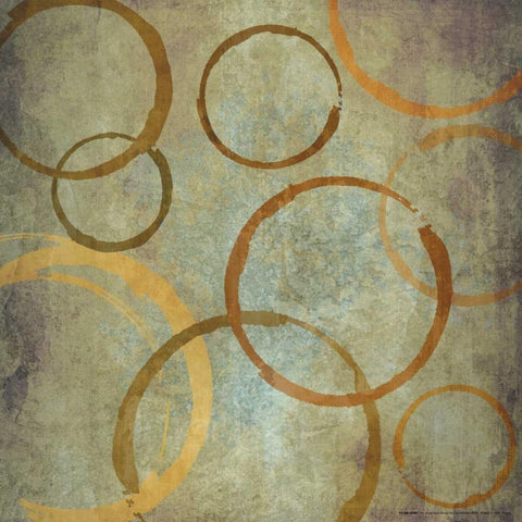 Vintange Circles IIA Black Modern Wood Framed Art Print with Double Matting by Emery, Kristin