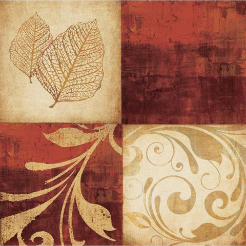 Red Gold 3 White Modern Wood Framed Art Print by Emery, Kristin