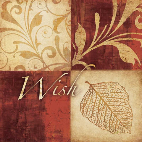 Red Gold White Modern Wood Framed Art Print with Double Matting by Emery, Kristin