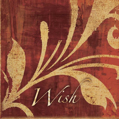 Red and Gold Wish II Black Modern Wood Framed Art Print with Double Matting by Emery, Kristin