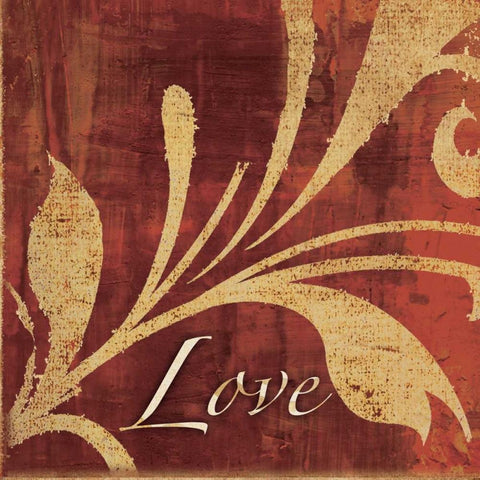 Red Gold Love Black Modern Wood Framed Art Print by Emery, Kristin