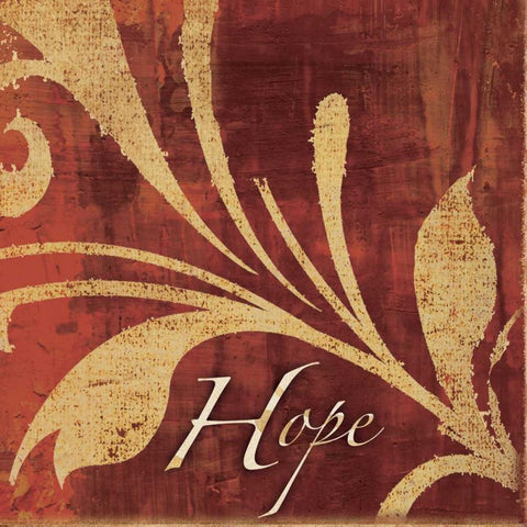 Red Gold Hope Black Ornate Wood Framed Art Print with Double Matting by Emery, Kristin