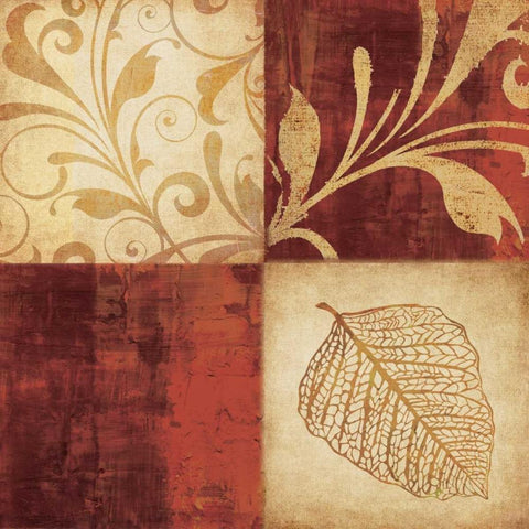 Red Gold 4pk Black Modern Wood Framed Art Print by Emery, Kristin