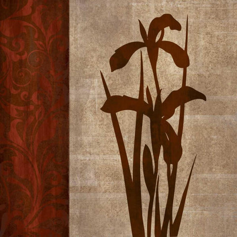 Wine Iris I White Modern Wood Framed Art Print by Emery, Kristin