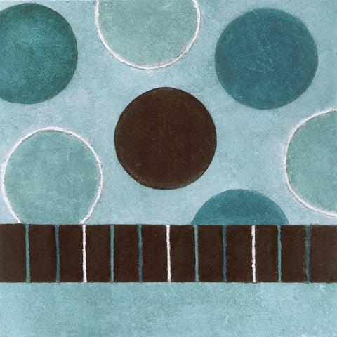 Bubbles 1 Black Modern Wood Framed Art Print with Double Matting by Emery, Kristin