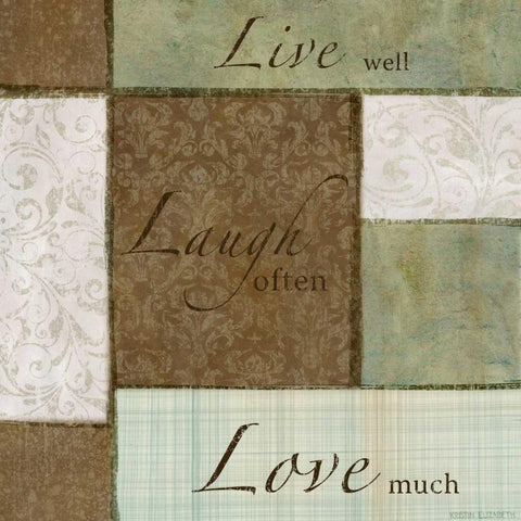 Live Laugh Love I Black Modern Wood Framed Art Print by Emery, Kristin