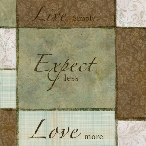 Live Laugh Love II Black Ornate Wood Framed Art Print with Double Matting by Emery, Kristin