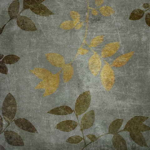 Gold and Brown Leaves I Black Modern Wood Framed Art Print by Emery, Kristin