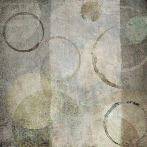 Stone Circles II Black Modern Wood Framed Art Print with Double Matting by Emery, Kristin