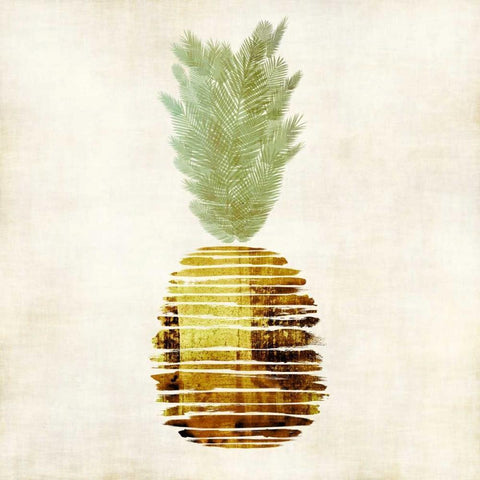 Pineapple Black Modern Wood Framed Art Print by Emery, Kristin