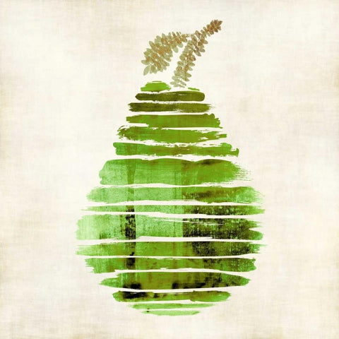 Pear White Modern Wood Framed Art Print by Emery, Kristin