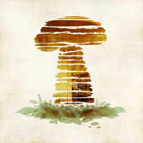 Mushroom White Modern Wood Framed Art Print with Double Matting by Emery, Kristin