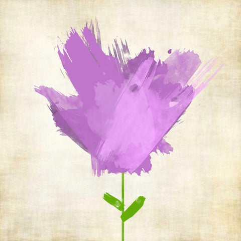 Brush Stroke Flowers Violet Black Modern Wood Framed Art Print with Double Matting by Emery, Kristin