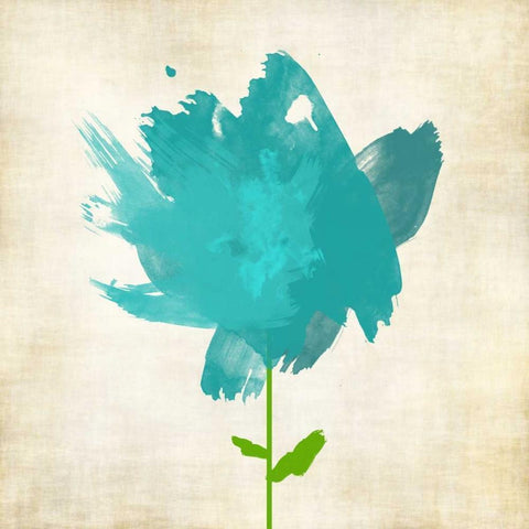 Brush Stroke Flowers Blue I Black Modern Wood Framed Art Print with Double Matting by Emery, Kristin