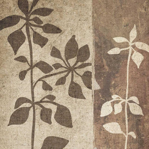 Neutral Leaves I Black Ornate Wood Framed Art Print with Double Matting by Emery, Kristin