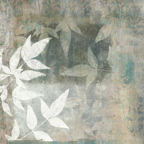 Spa Leaves II Black Ornate Wood Framed Art Print with Double Matting by Emery, Kristin