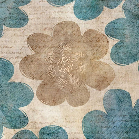 Flower Pattern Words II Gold Ornate Wood Framed Art Print with Double Matting by Emery, Kristin