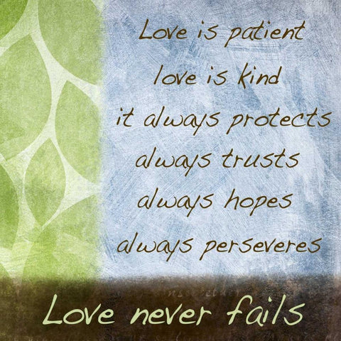 Love is Patient I Black Modern Wood Framed Art Print with Double Matting by Emery, Kristin