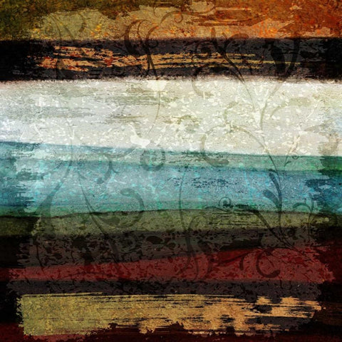 Paint Stroke II White Modern Wood Framed Art Print with Double Matting by Emery, Kristin