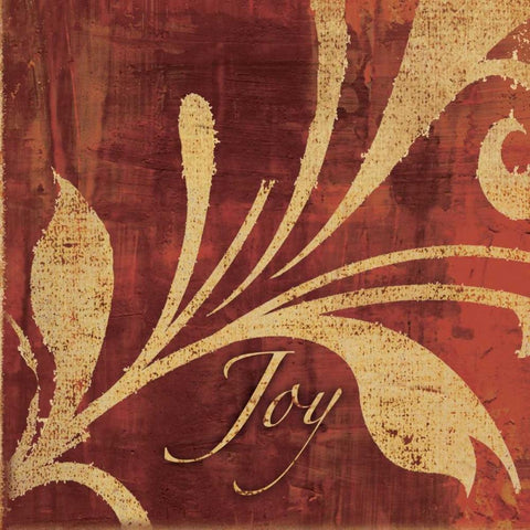 Red and Gold Joy Black Ornate Wood Framed Art Print with Double Matting by Emery, Kristin