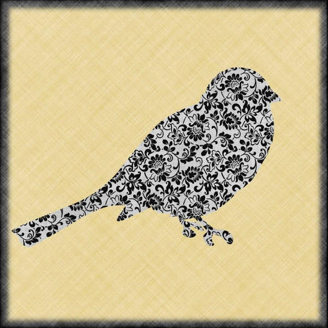 Single Bird II Black Ornate Wood Framed Art Print with Double Matting by Emery, Kristin