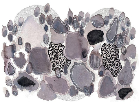 Close Evolutions 3 White Modern Wood Framed Art Print with Double Matting by Rupe, Kim