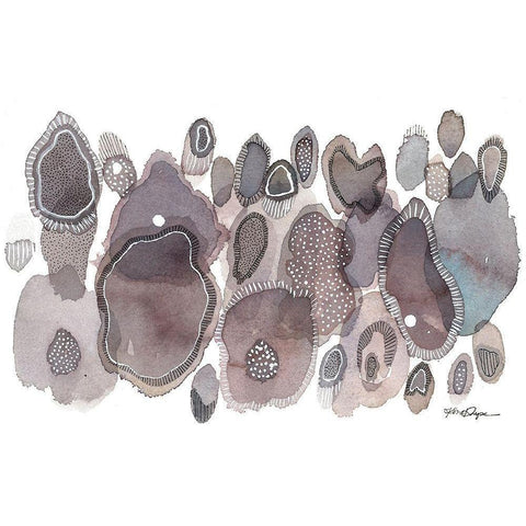 Close Evolutions 4 Black Modern Wood Framed Art Print with Double Matting by Rupe, Kim