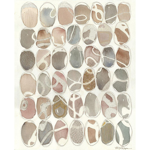 Painted Rock Black Modern Wood Framed Art Print with Double Matting by Rupe, Kim