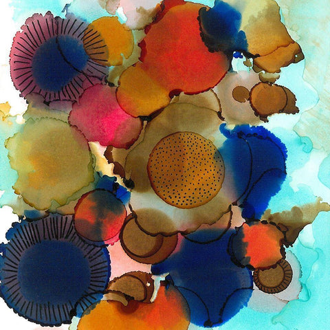 Crowded Spheres 1 White Modern Wood Framed Art Print by Rupe, Kim