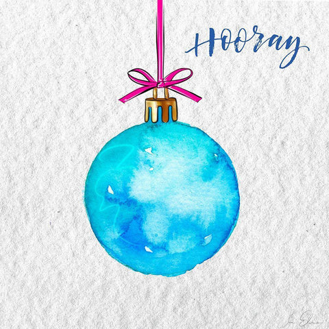 Hooray Ornament White Modern Wood Framed Art Print with Double Matting by Elizabeth, Sara