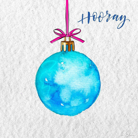 Hooray Ornament Black Modern Wood Framed Art Print with Double Matting by Elizabeth, Sara