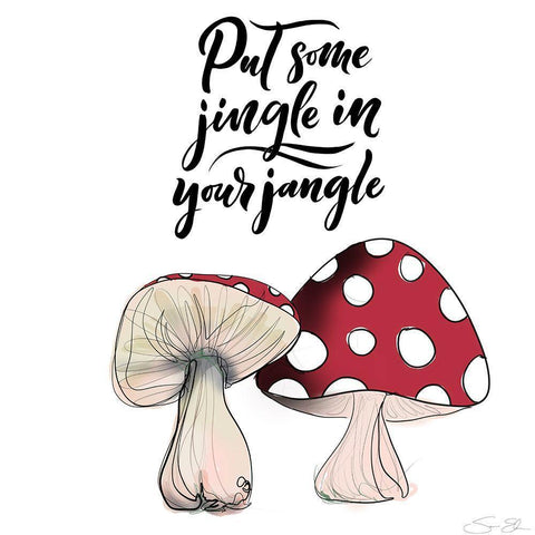 Jingle In Your Jangle White Modern Wood Framed Art Print with Double Matting by Elizabeth, Sara