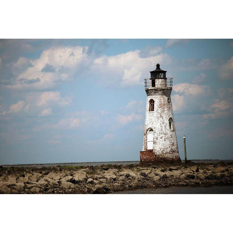 Lighthouse Black Modern Wood Framed Art Print with Double Matting by Colberg, Lisa