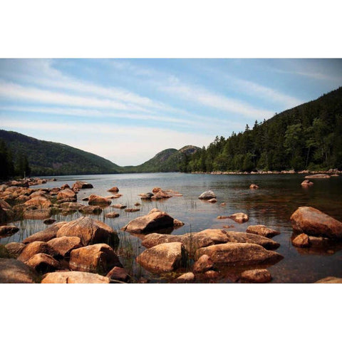 Cold River 1 Black Modern Wood Framed Art Print with Double Matting by Colberg, Lisa