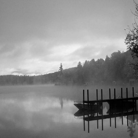 On The Dock bw White Modern Wood Framed Art Print by Colberg, Lisa