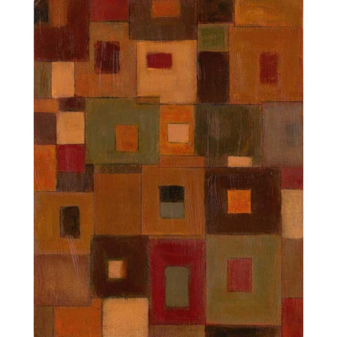 Patchwork I Black Modern Wood Framed Art Print by Davey, Linda