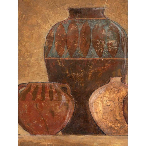 Pots II White Modern Wood Framed Art Print by Davey, Linda