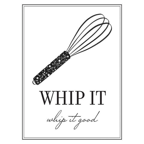 Whip It Good Black Modern Wood Framed Art Print with Double Matting by McFarland, Leslie