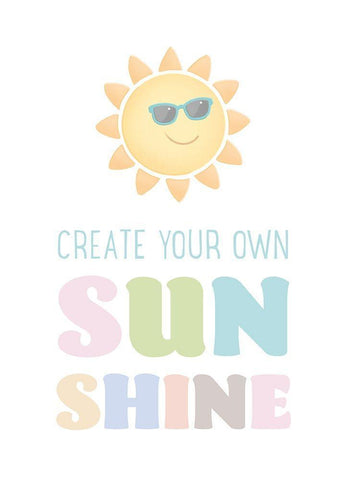 Create Your Own Sunshine v2 White Modern Wood Framed Art Print with Double Matting by McFarland, Leslie